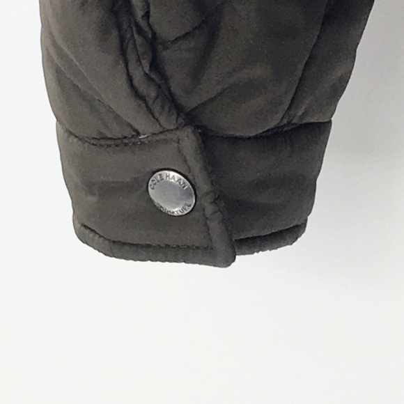 Cole Haan Mens Field Jacket Olive Green Quilted Sherpa Lined Zip Snap Front Sz S - Picture 10 of 15